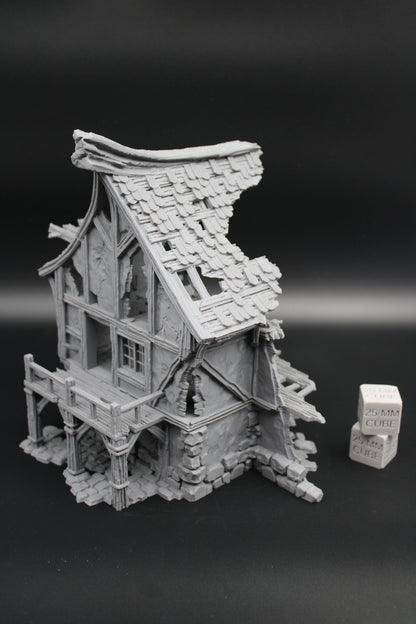 Tabletop Terrain Fantasy Medieval House Ruin 8x7x9 Dnd RPG Wargame Skirmish