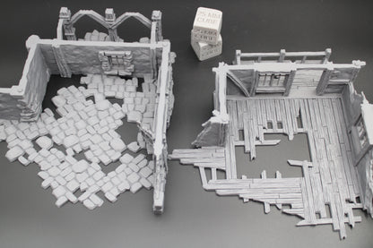 Tabletop Terrain Fantasy Medieval House Ruin 8x7x9 Dnd RPG Wargame Skirmish