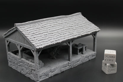 Tabletop Terrain Sawmill Woodcutter Dnd RPG wargame skirmish 28mm