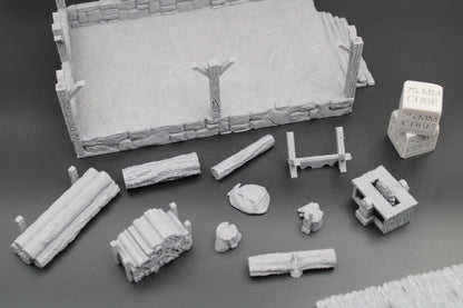Tabletop Terrain Sawmill Woodcutter Dnd RPG wargame skirmish 28mm