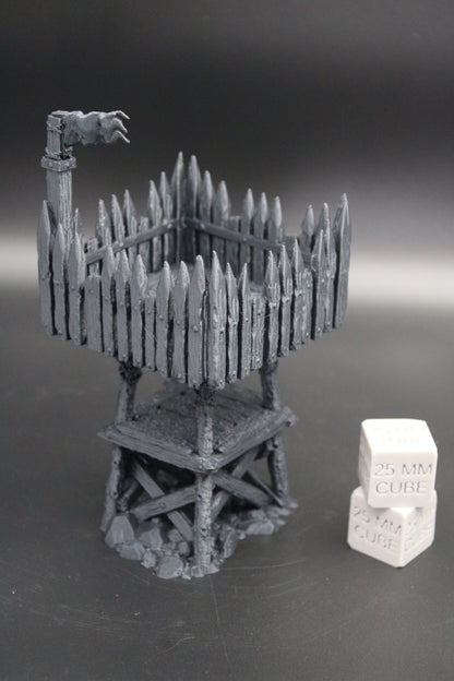 Tabletop Terrain Wood Lookout Watchtower Tower Fence Viking Germanic Highland Dnd RPG Skirmish