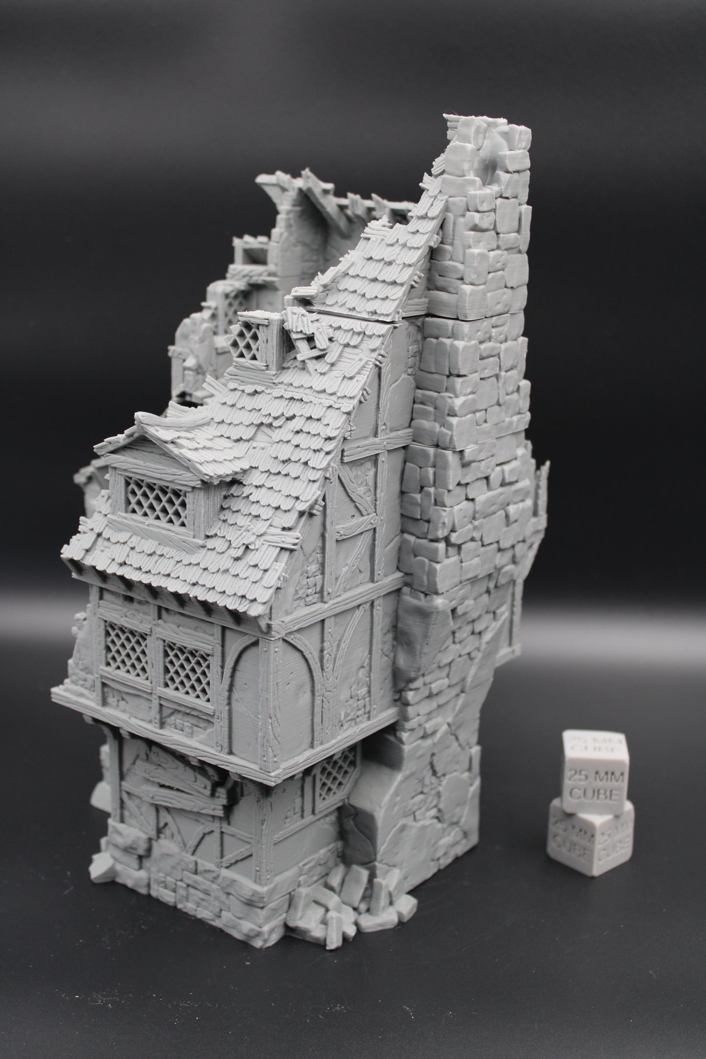 Tabletop Terrain Large Ruin 4 story Medieval House Dnd RPG wargame skirmish 28mm