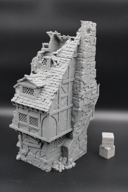Tabletop Terrain Large Ruin 4 story Medieval House Dnd RPG wargame skirmish 28mm
