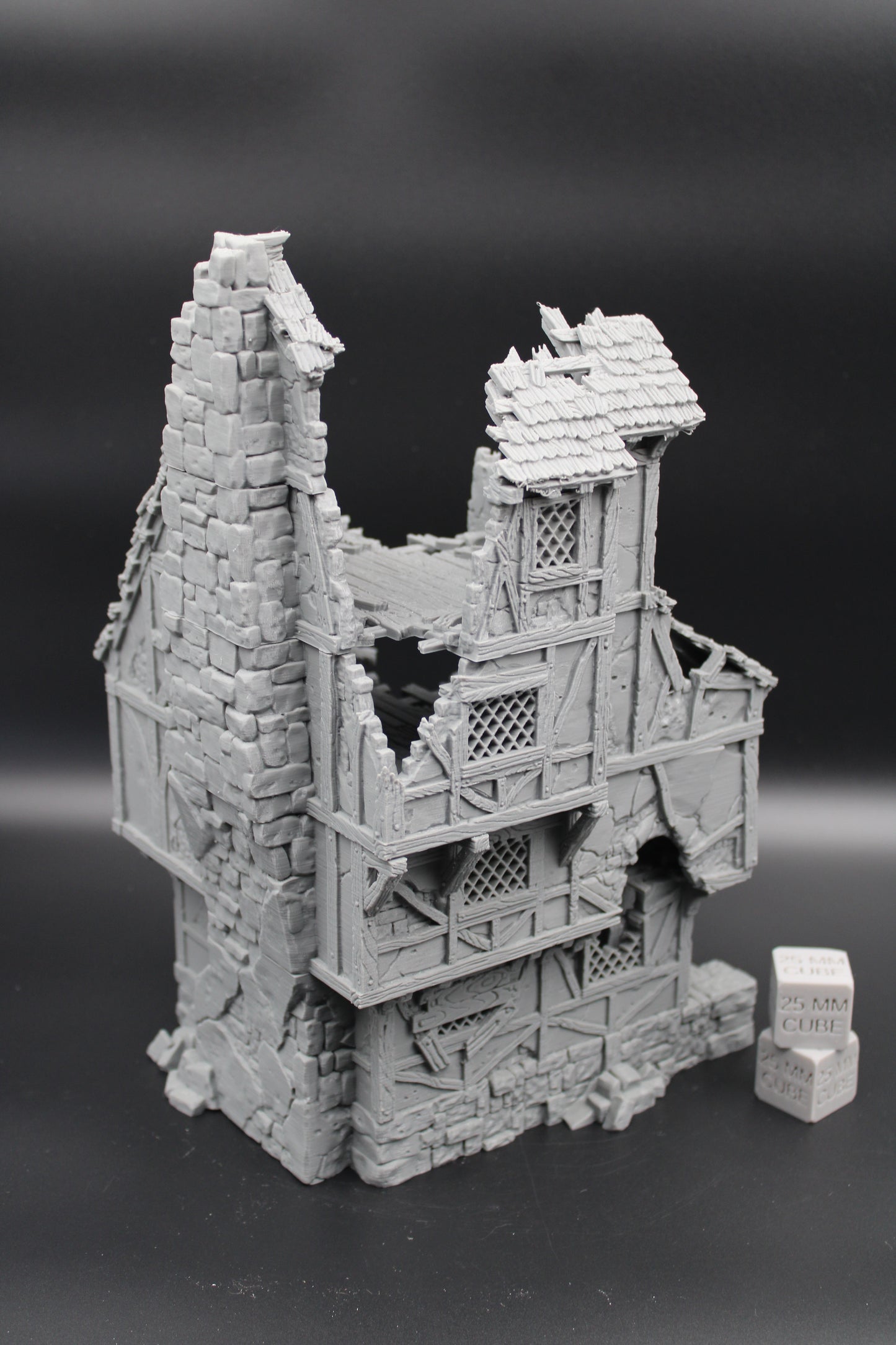 Tabletop Terrain Large Ruin 4 story Medieval House Dnd RPG wargame skirmish 28mm