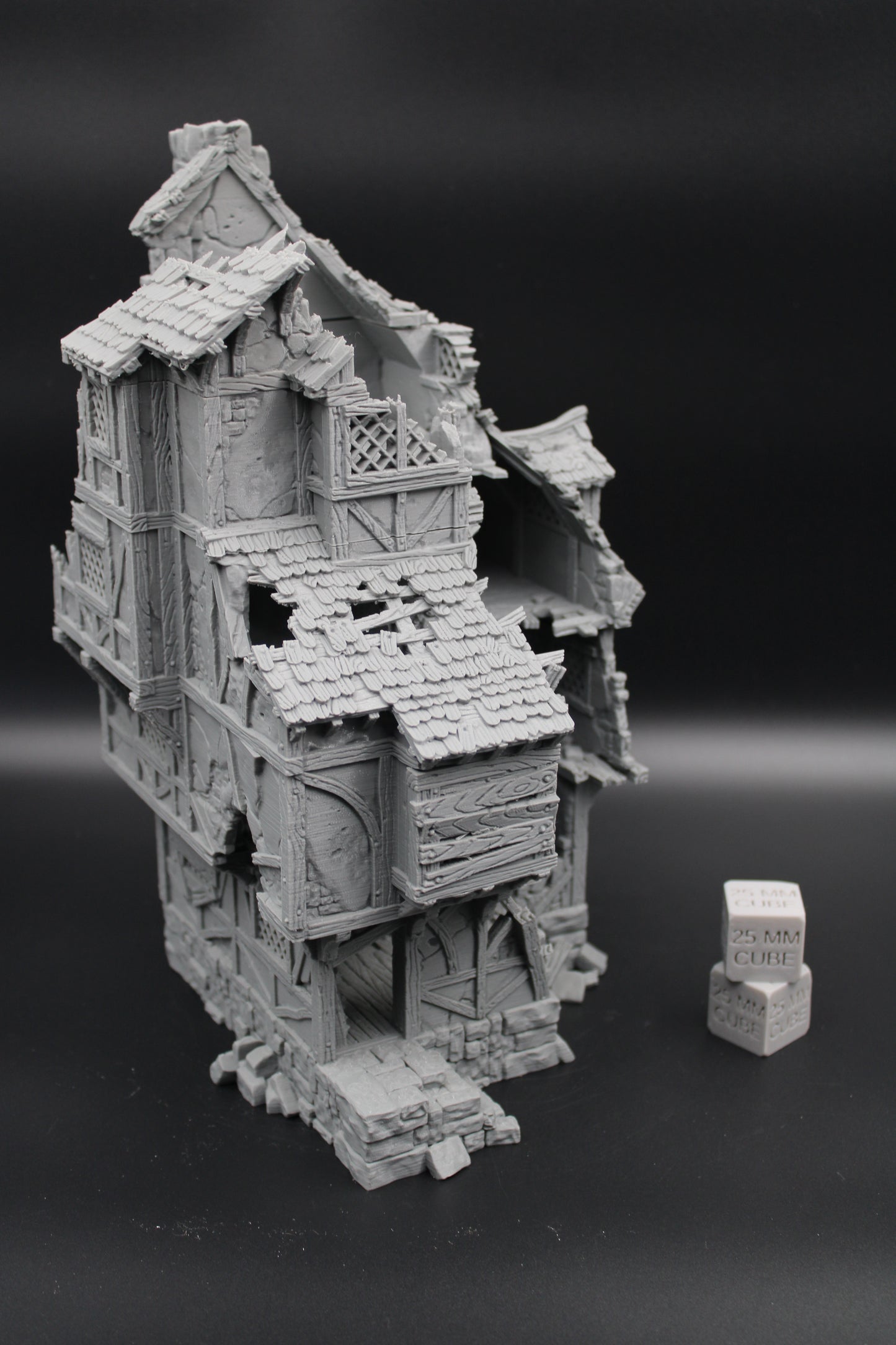 Tabletop Terrain Large Ruin 4 story Medieval House Dnd RPG wargame skirmish 28mm