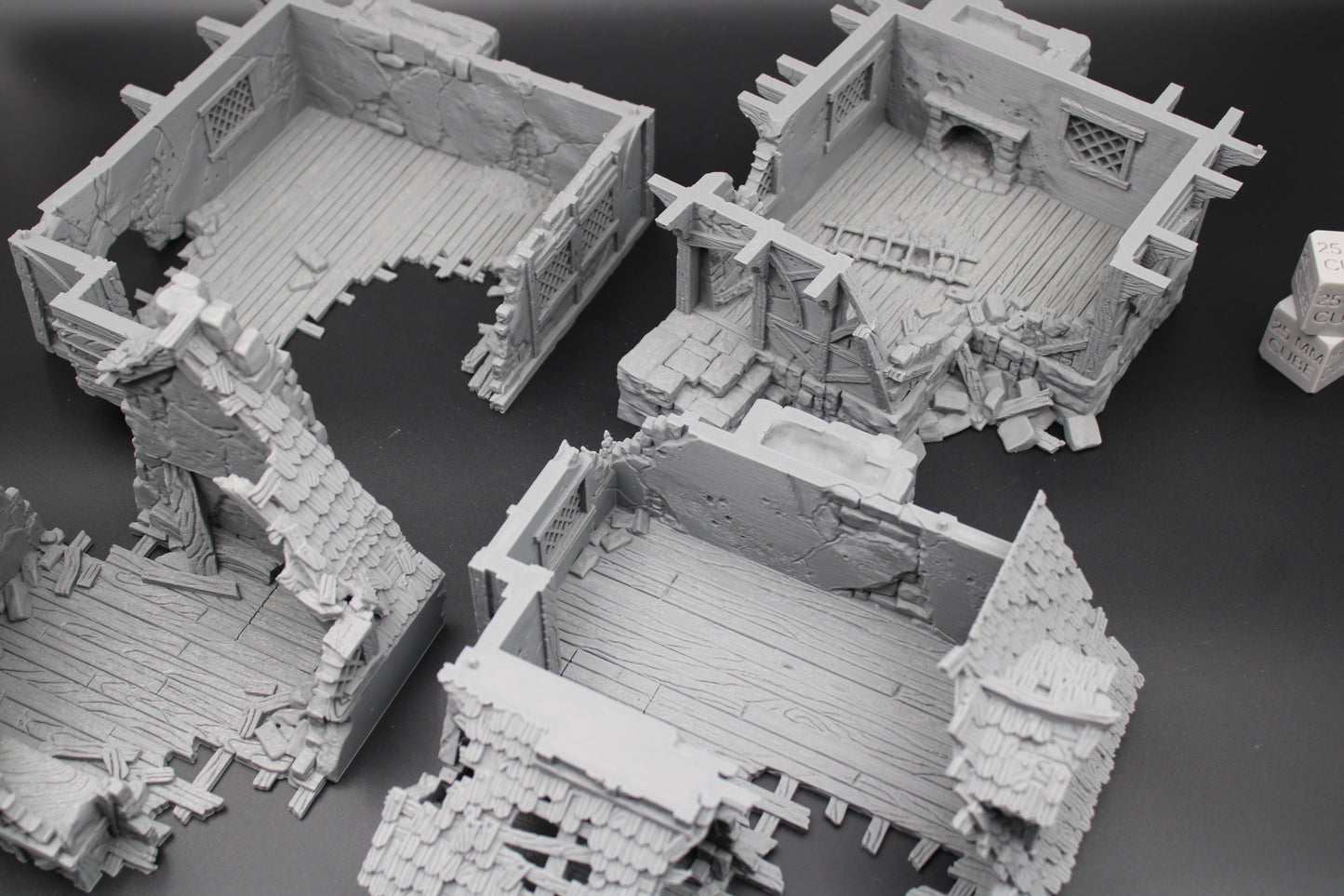 Tabletop Terrain Large Ruin 4 story Medieval House Dnd RPG wargame skirmish 28mm