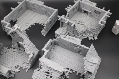 Tabletop Terrain Large Ruin 4 story Medieval House Dnd RPG wargame skirmish 28mm