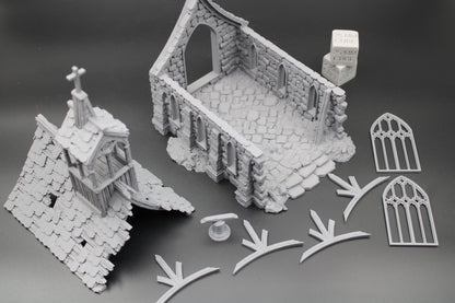 Tabletop Terrain Fantasy Bell Tower Church Basilica Ruin Dnd RPG Wargame Skirmish 28
