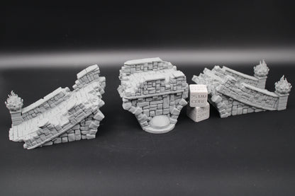 Tabletop Terrain Fantasy Ruined Stone Bridge Dnd RPG wargame skirmish 28-32mm