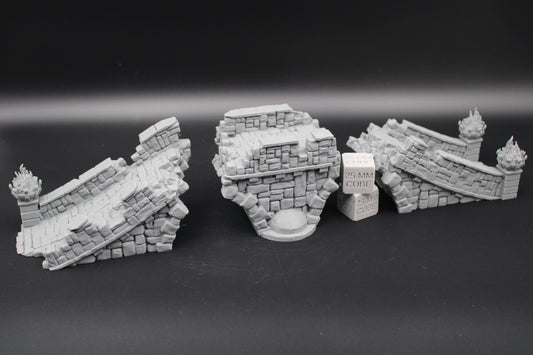 Tabletop Terrain Fantasy Ruined Stone Bridge Dnd RPG wargame skirmish 28-32mm