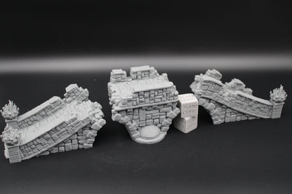 Tabletop Terrain Fantasy Ruined Stone Bridge Dnd RPG wargame skirmish 28-32mm