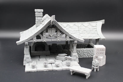 Tabletop Terrain Blacksmith Forge with Scatter Dnd RPG wargame skirmish 28mm