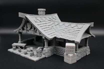 Tabletop Terrain Blacksmith Forge with Scatter Dnd RPG wargame skirmish 28mm
