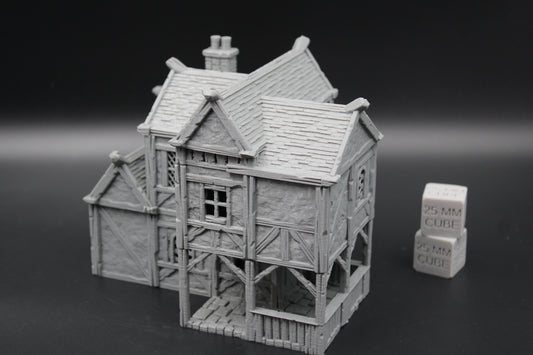 Tabletop Terrain Plaster Cob House Small Porch Town City Dnd RPG wargame skirmish 32mm