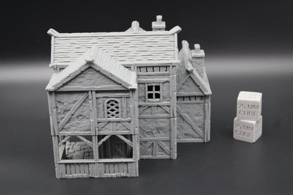 Tabletop Terrain Plaster Cob House Small Porch Town City Dnd RPG wargame skirmish 32mm