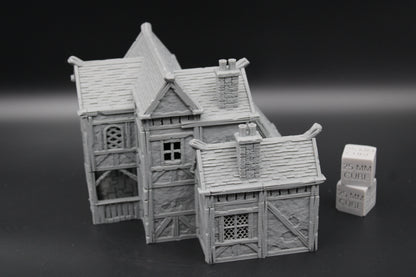Tabletop Terrain Plaster Cob House Small Porch Town City Dnd RPG wargame skirmish 32mm
