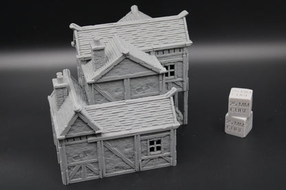 Tabletop Terrain Plaster Cob House Small Porch Town City Dnd RPG wargame skirmish 32mm