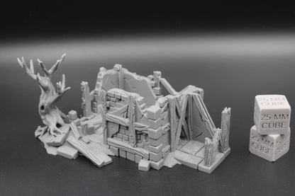 Tabletop Terrain Medieval Store House Ruin Dnd RPG wargame skirmish 28-32mm