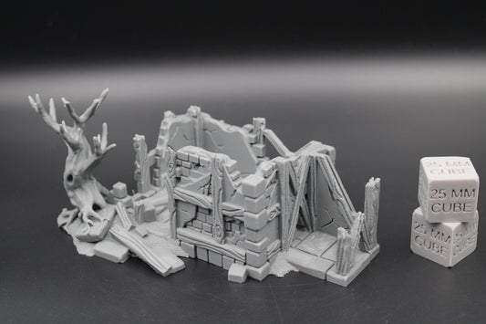 Tabletop Terrain Medieval Store House Ruin Dnd RPG wargame skirmish 28-32mm