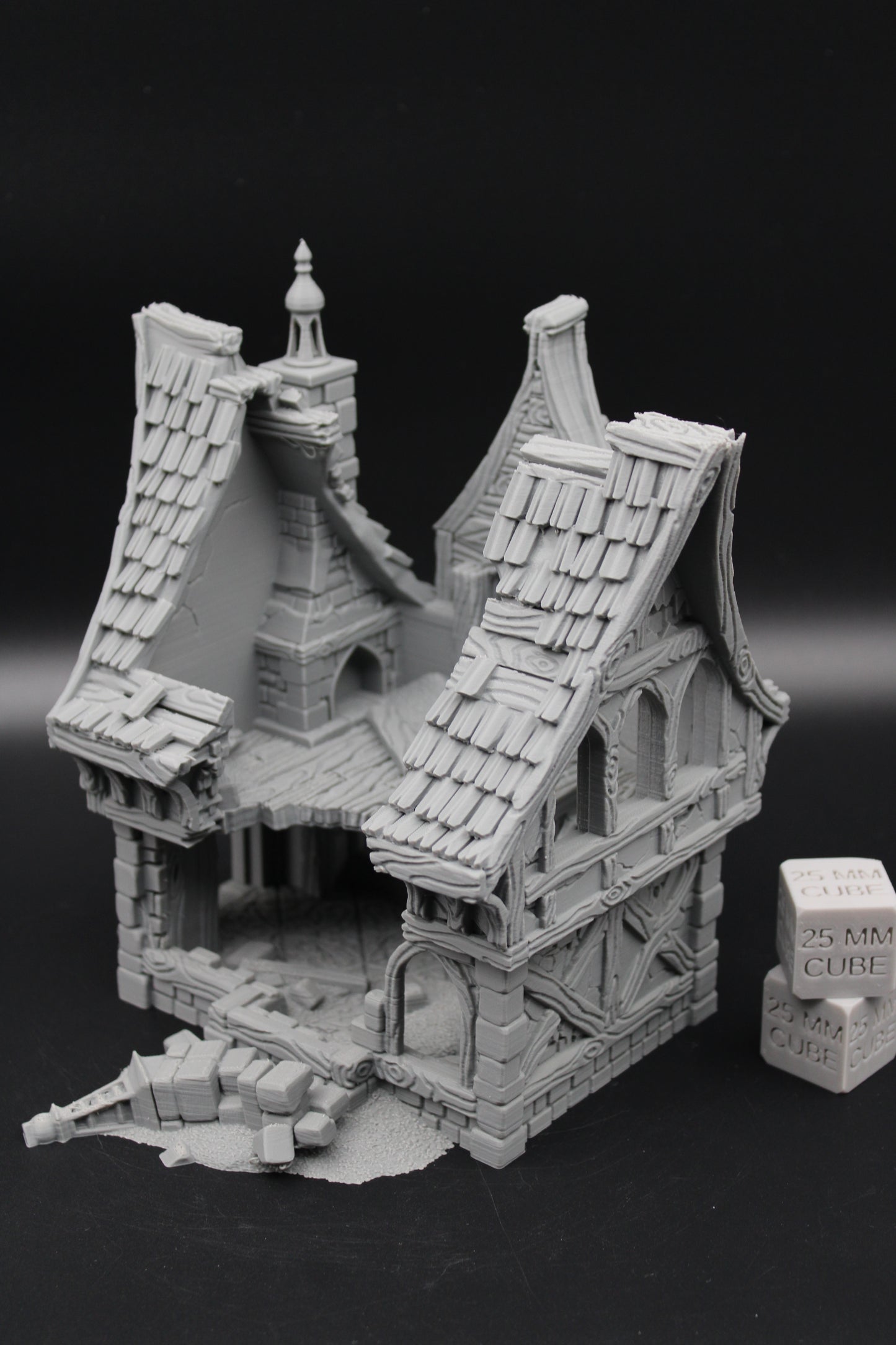 Tabletop Terrain Medieval Cottage Ruin Dnd RPG wargame skirmish 28-32mm