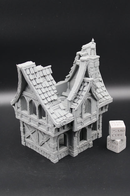 Tabletop Terrain Medieval Cottage Ruin Dnd RPG wargame skirmish 28-32mm