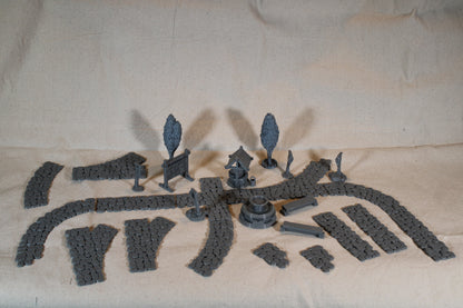 Tabletop Terrain Table Set Stone Path Town Well Dnd RPG wargame skirmish 28mm