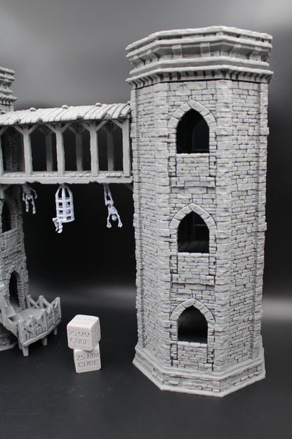 Tabletop Terrain Epic Twin Towers of Torment Dnd RPG wargame skirmish 28mm