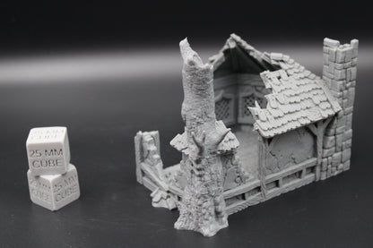 Tabletop Terrain Cottage Druid House Ruins Dnd RPG wargame skirmish 28mm