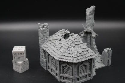 Tabletop Terrain Cottage Druid House Ruins Dnd RPG wargame skirmish 28mm