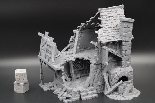 Tabletop Terrain Blacksmith House Ruins Dnd RPG wargame skirmish 28mm