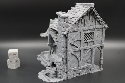 Tabletop Terrain Blacksmith House Ruins Dnd RPG wargame skirmish 28mm