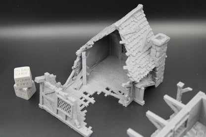 Tabletop Terrain Blacksmith House Ruins Dnd RPG wargame skirmish 28mm