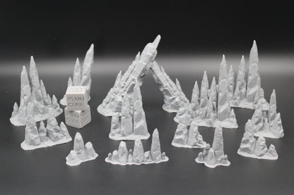 Tabletop Terrain Cave Rock Stalagmites Crystal Dnd RPG wargame skirmish 28mm 32