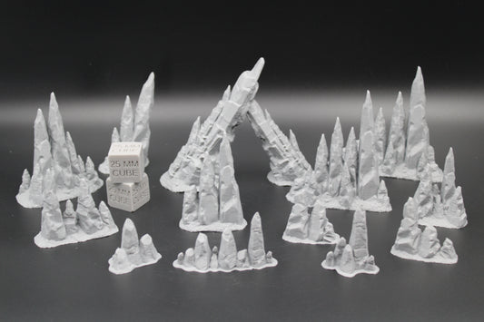 Tabletop Terrain Cave Rock Stalagmites Crystal Dnd RPG wargame skirmish 28mm 32
