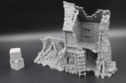 Tabletop Terrain Ruins Cottage House 2 Story Dnd RPG wargame skirmish 28mm