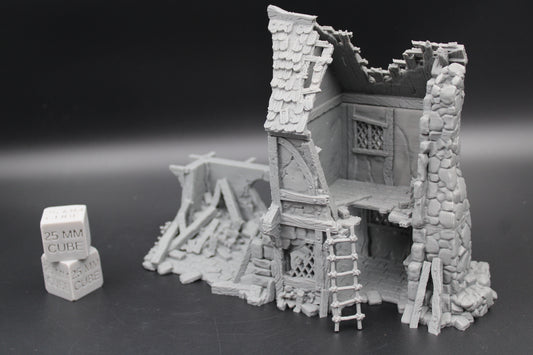 Tabletop Terrain Ruins Cottage House 2 Story Dnd RPG wargame skirmish 28mm