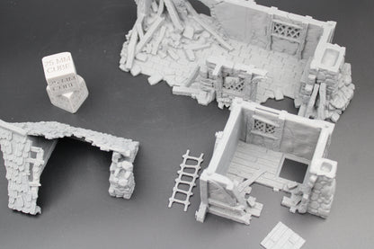 Tabletop Terrain Ruins Cottage House 2 Story Dnd RPG wargame skirmish 28mm