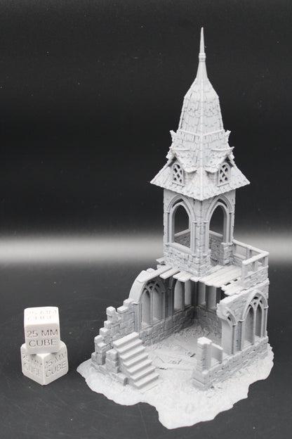 Tabletop Terrain Medieval Ruins Chapel Monestary Dnd RPG wargame skirmish 28mm