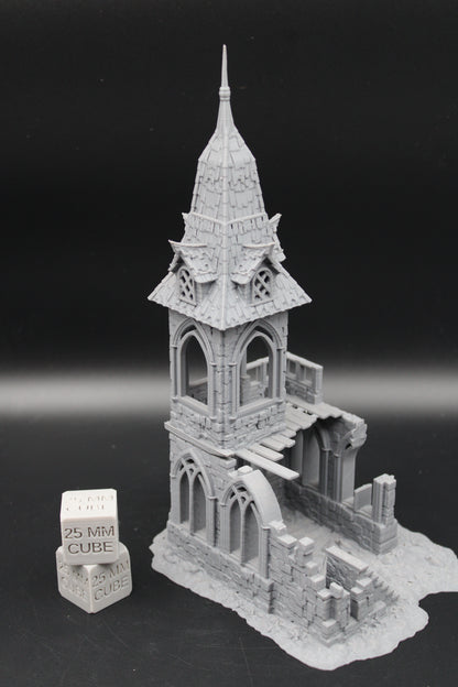 Tabletop Terrain Medieval Ruins Chapel Monestary Dnd RPG wargame skirmish 28mm