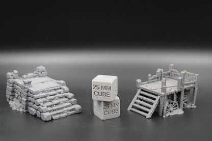 Tabletop Terrain Fantasy Ruin Section Platform Pair Dnd RPG Wargame Skirmish 28mm
