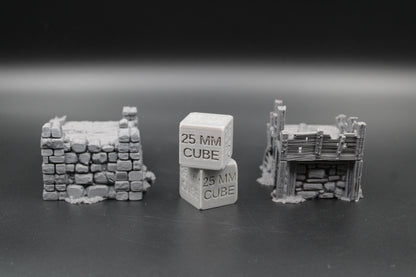 Tabletop Terrain Fantasy Ruin Section Platform Pair Dnd RPG Wargame Skirmish 28mm