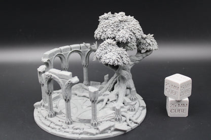Tabletop Terrain Celestial Temple Ruin Tree Elven Dnd RPG wargame skirmish 28mm