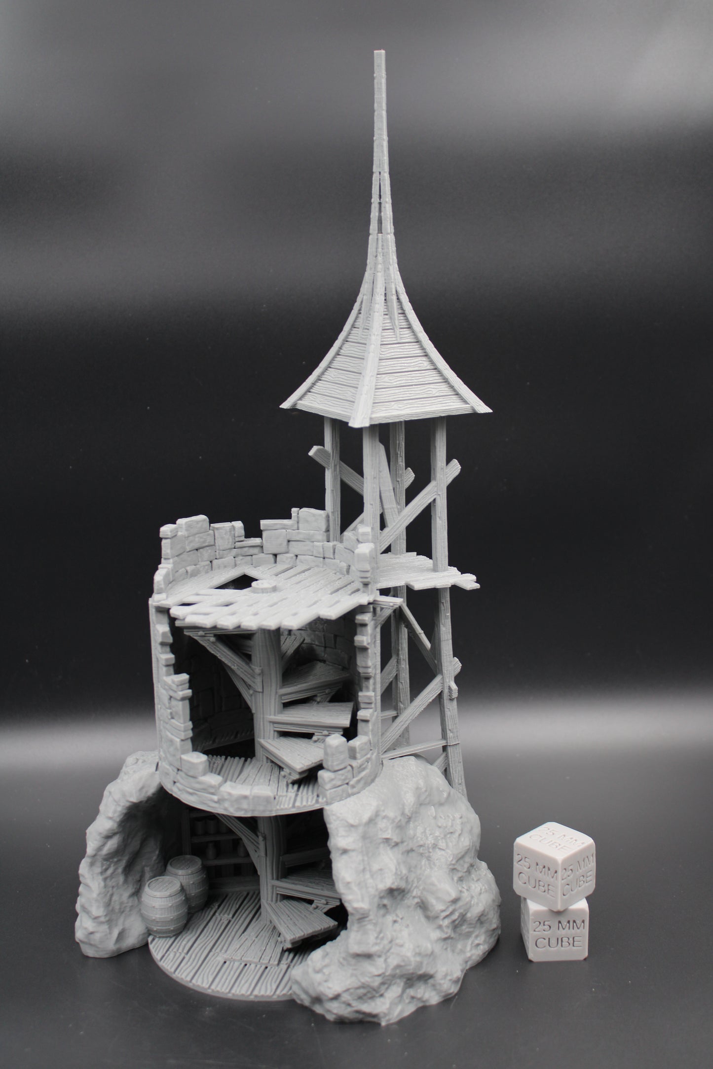 Tabletop Terrain Fantasy Tower Lookout Ruin Rebuilding Dnd RPG wargame skirmish 28mm