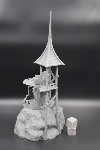Tabletop Terrain Fantasy Tower Lookout Ruin Rebuilding Dnd RPG wargame skirmish 28mm