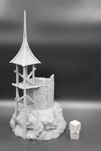 Tabletop Terrain Fantasy Tower Lookout Ruin Rebuilding Dnd RPG wargame skirmish 28mm