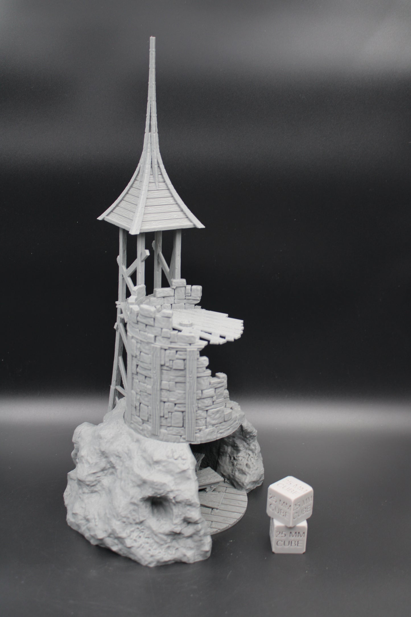 Tabletop Terrain Fantasy Tower Lookout Ruin Rebuilding Dnd RPG wargame skirmish 28mm