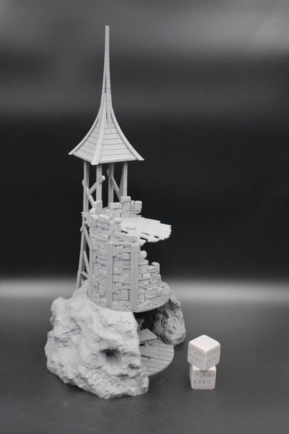 Tabletop Terrain Fantasy Tower Lookout Ruin Rebuilding Dnd RPG wargame skirmish 28mm