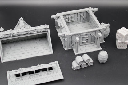 Tabletop Terrain Fantasy Ale Wine Storehouse Warehouse Dnd RPG wargame skirmish 28mm