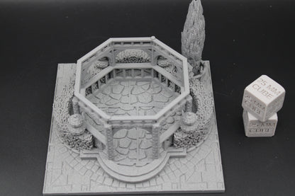 Tabletop Terrain Fantasy Plaza Gazebo Dnd RPG wargame skirmish 28mm