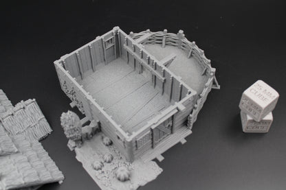Tabletop Terrain Fantasy Farm Barn Pig Sty Chicken Coop Dnd RPG wargame skirmish 28mm